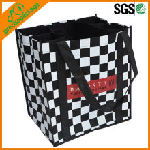 New Design Full Color Printing Nonwoven Shopping Tote Bag with 4 Bottle Holder